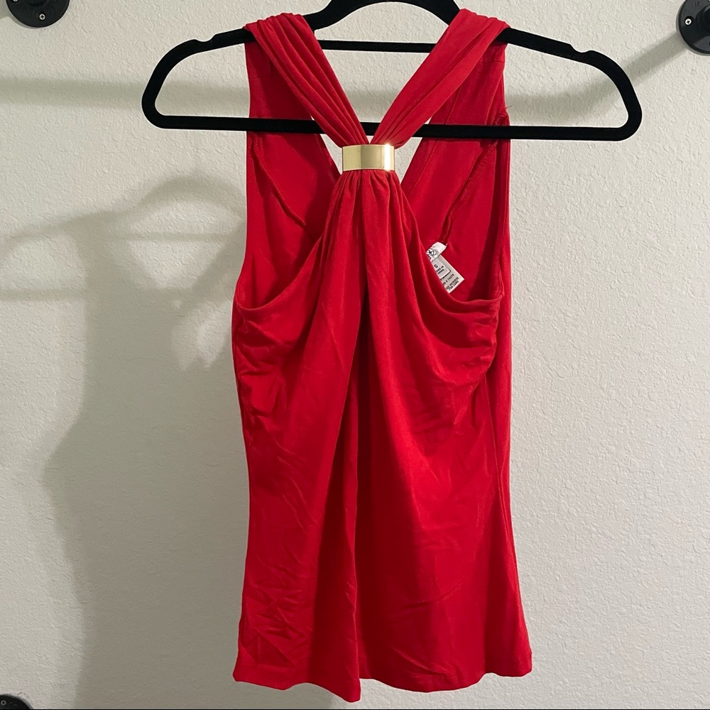 Cach'e Women's Gold Fastened Halter Top